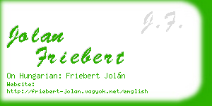 jolan friebert business card